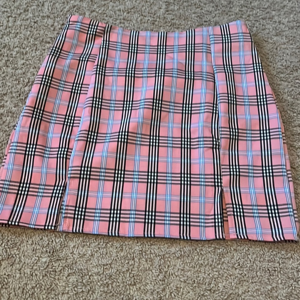 Plaid mini pencil skirt